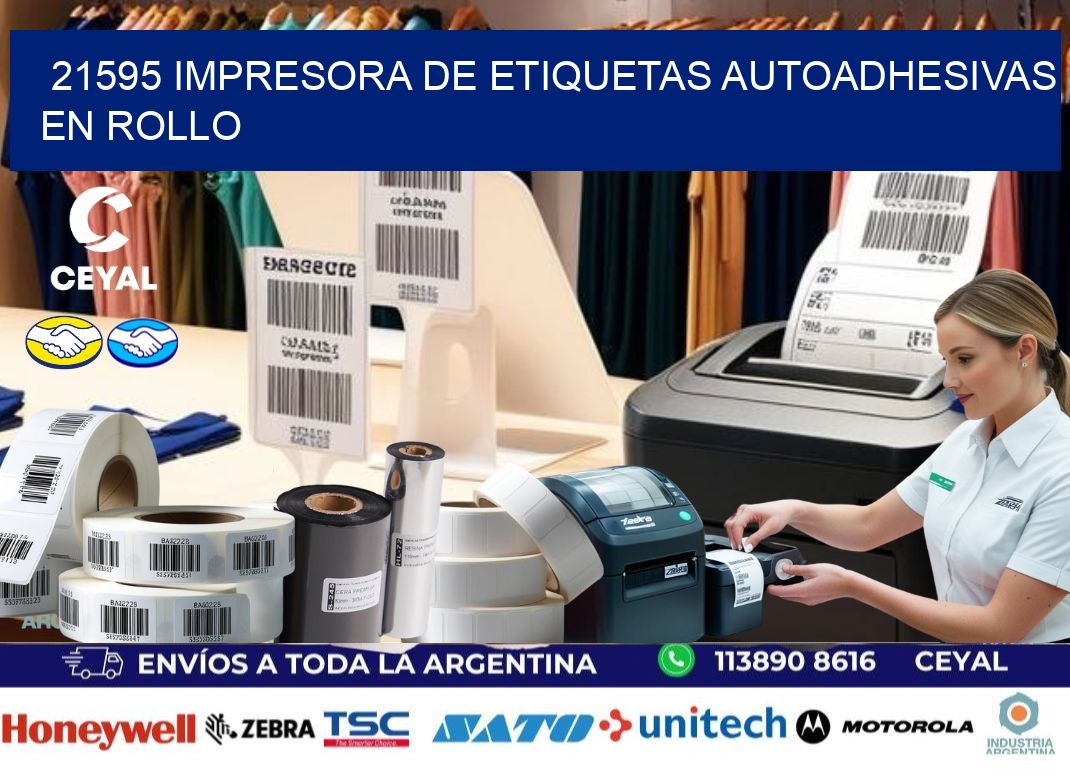 21595 impresora de etiquetas autoadhesivas en rollo