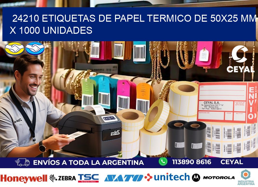 24210 Etiquetas De Papel Termico De 50x25 Mm X 1000 Unidades