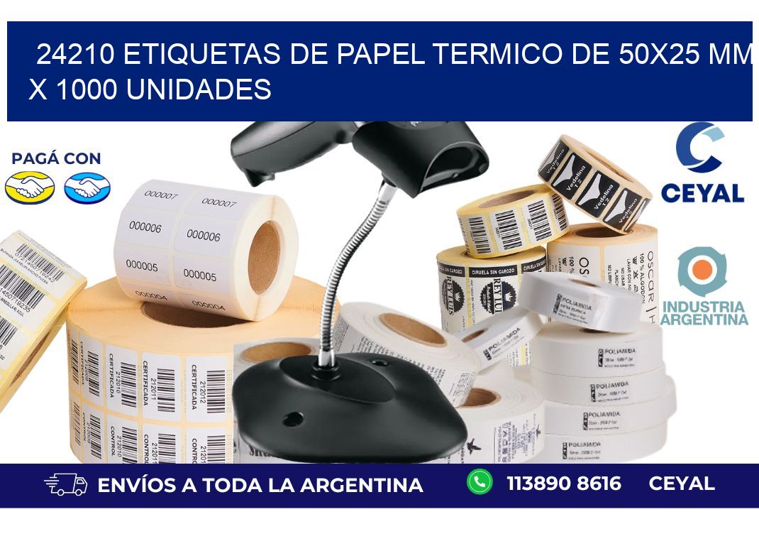 24210 Etiquetas De Papel Termico De 50x25 Mm X 1000 Unidades