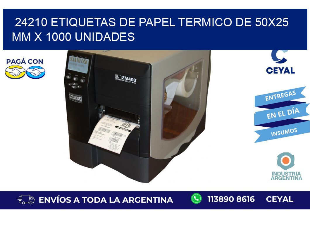 24210 Etiquetas De Papel Termico De 50x25 Mm X 1000 Unidades