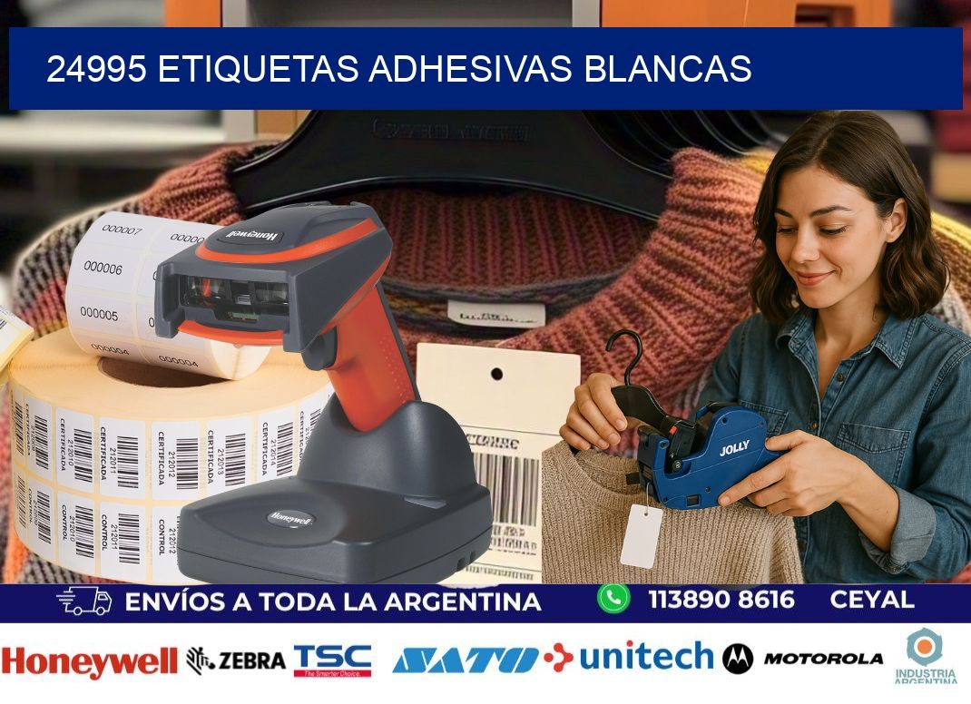 24995 etiquetas adhesivas blancas