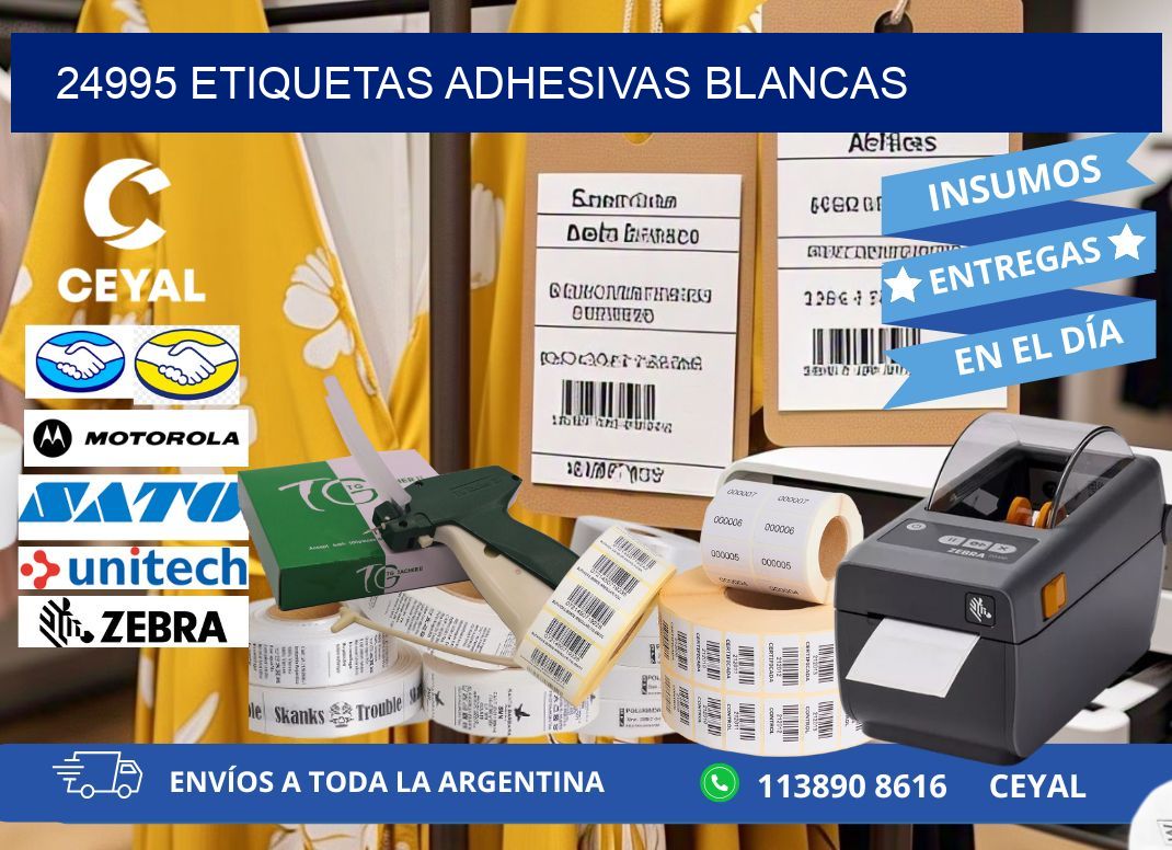 24995 etiquetas adhesivas blancas