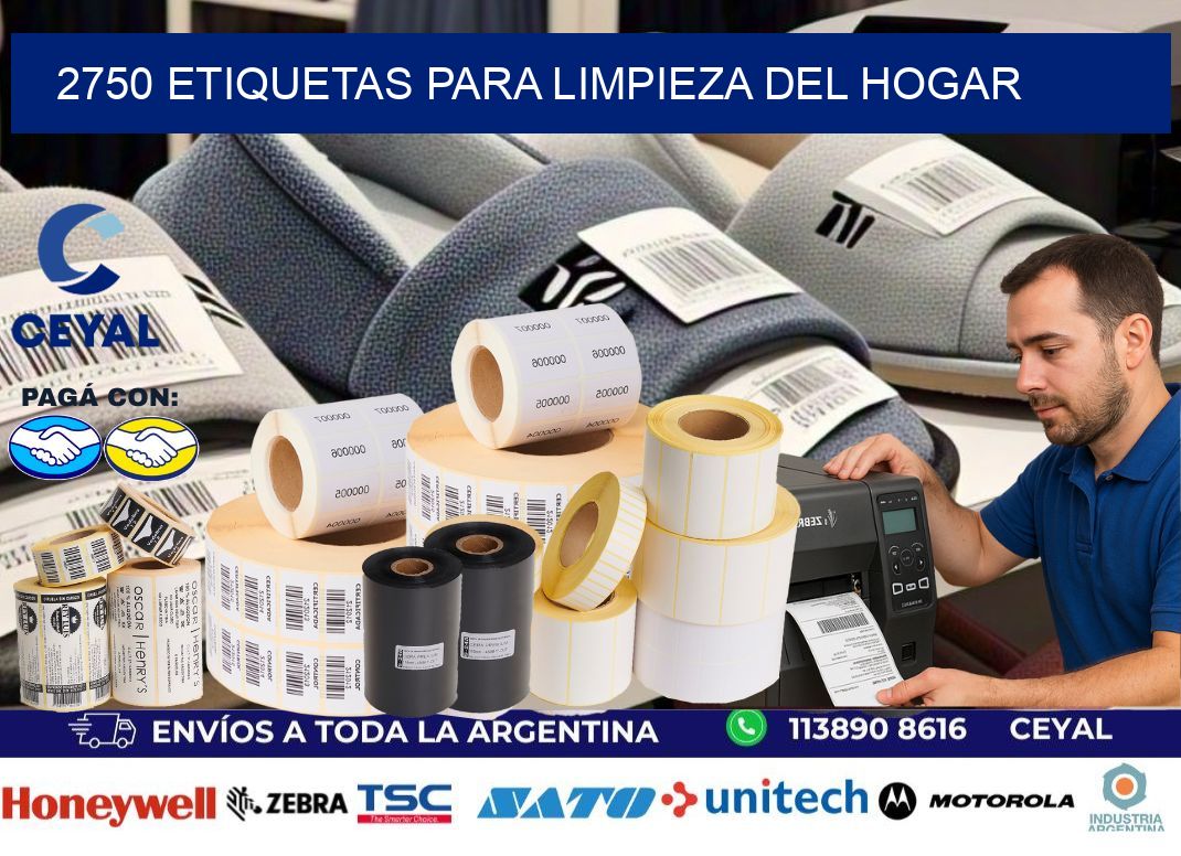 2750 Etiquetas para limpieza del hogar
