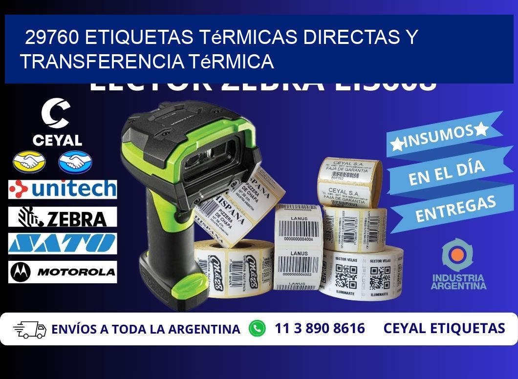 29760 etiquetas térmicas directas y transferencia térmica