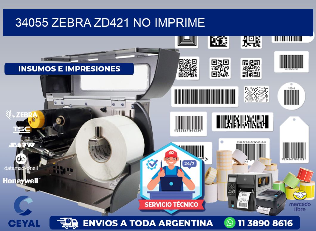 34055 Zebra ZD421 no imprime