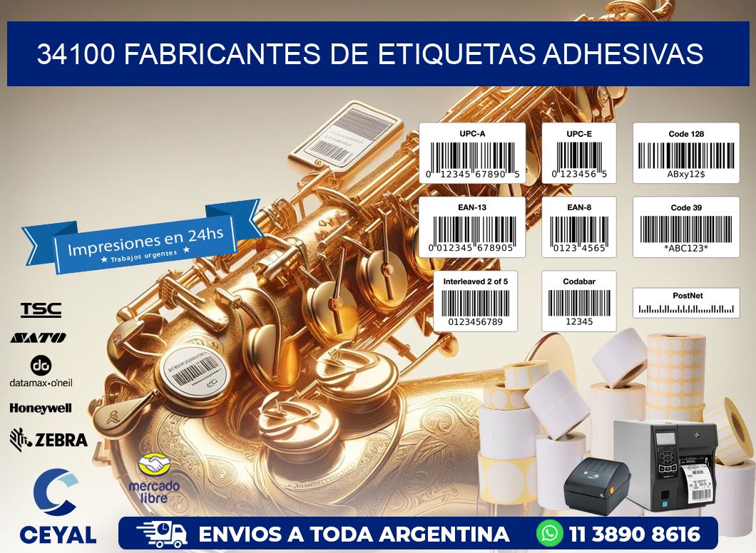 34100 Fabricantes de etiquetas adhesivas