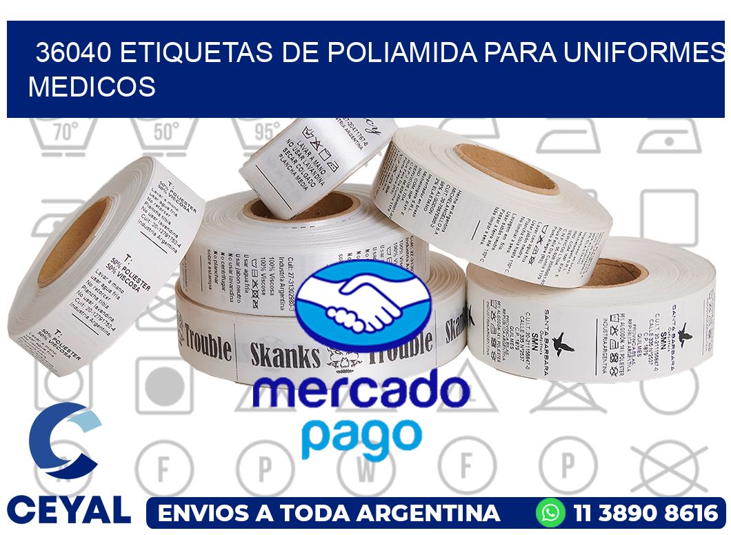 36040 Etiquetas de poliamida para uniformes medicos