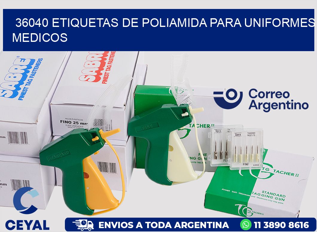 36040 Etiquetas de poliamida para uniformes medicos