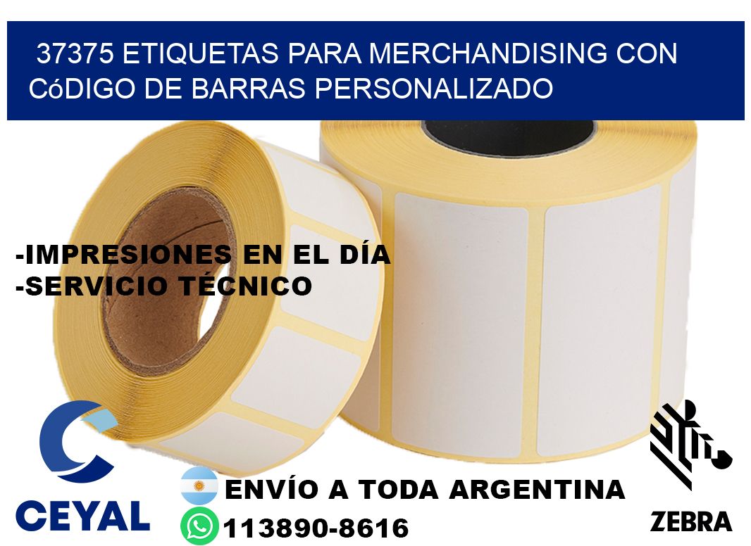 37375 etiquetas para merchandising con código de barras personalizado