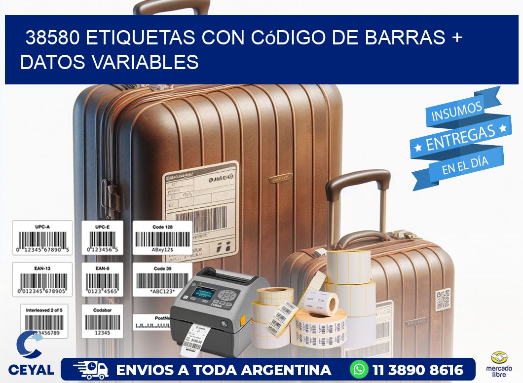 38580 etiquetas con código de barras + datos variables