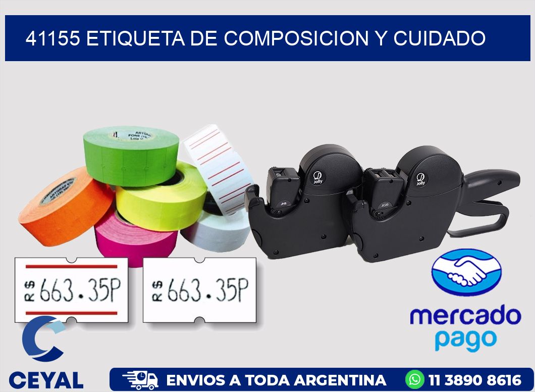 41155 etiqueta de composicion y cuidado