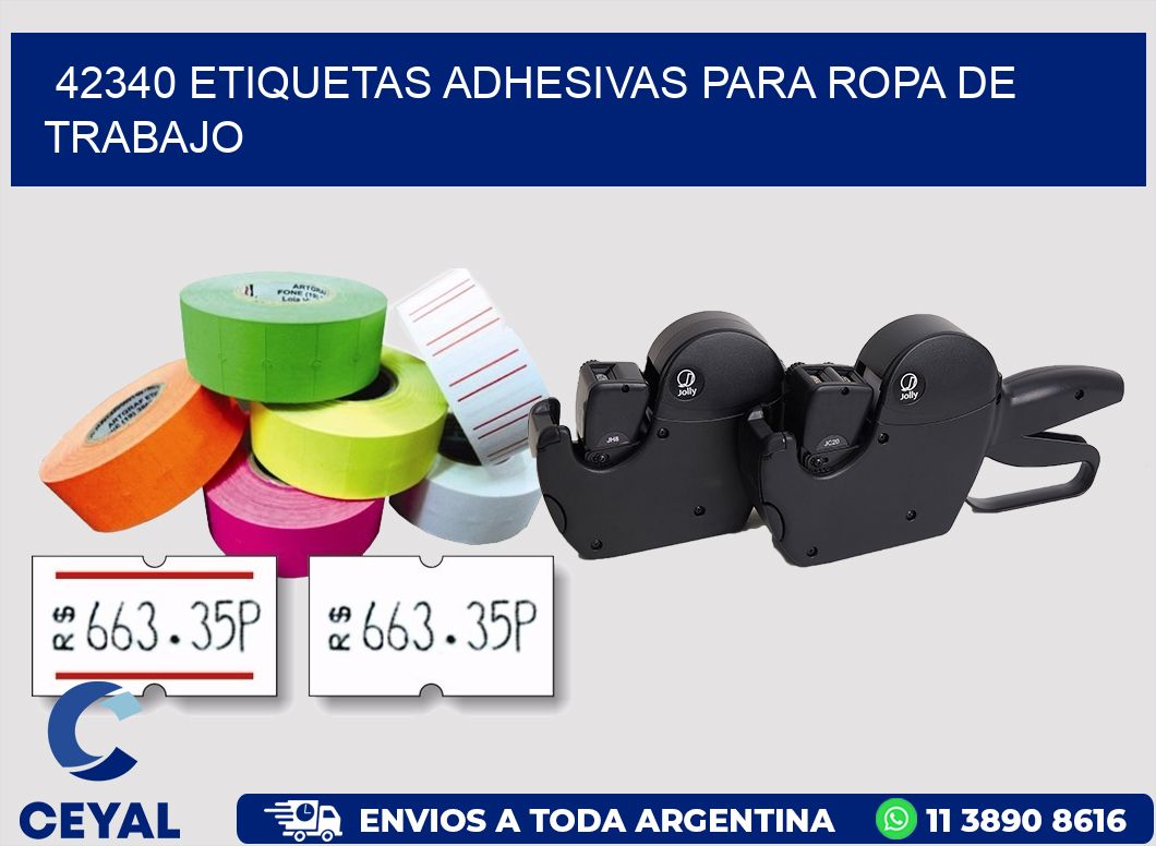 42340 Etiquetas adhesivas para ropa de trabajo