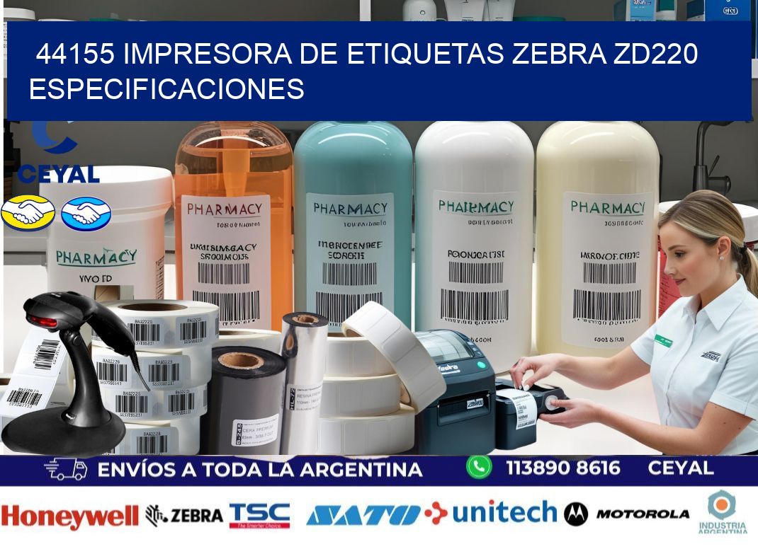 44155 impresora de etiquetas Zebra ZD220 especificaciones