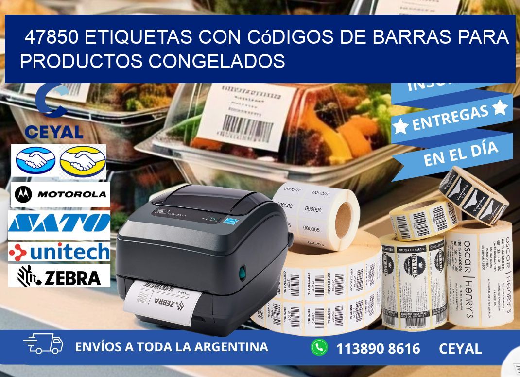 47850 Etiquetas con códigos de barras para productos congelados