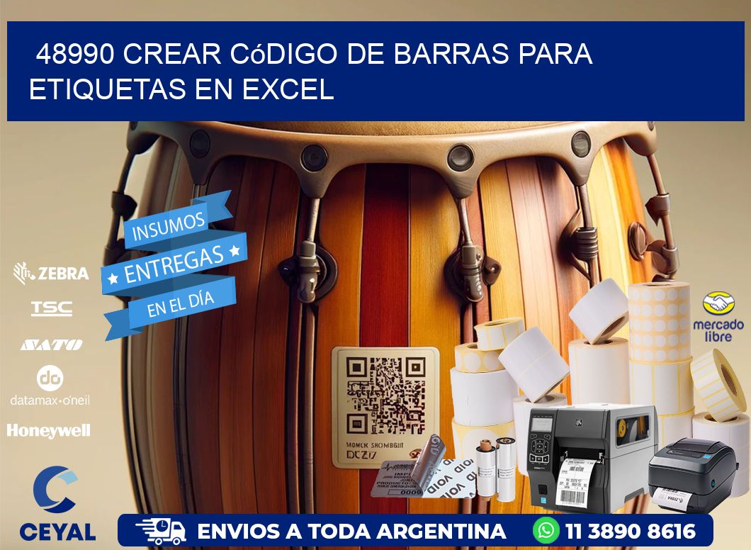 48990 Crear código de barras para etiquetas en Excel