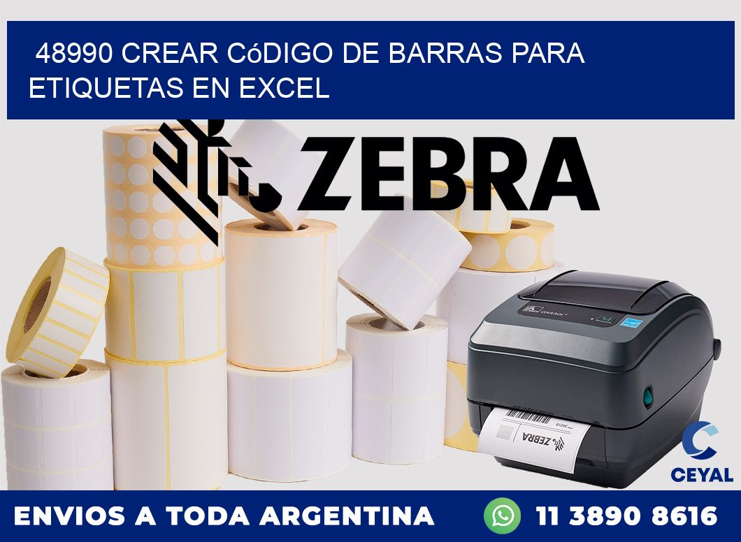 48990 Crear código de barras para etiquetas en Excel