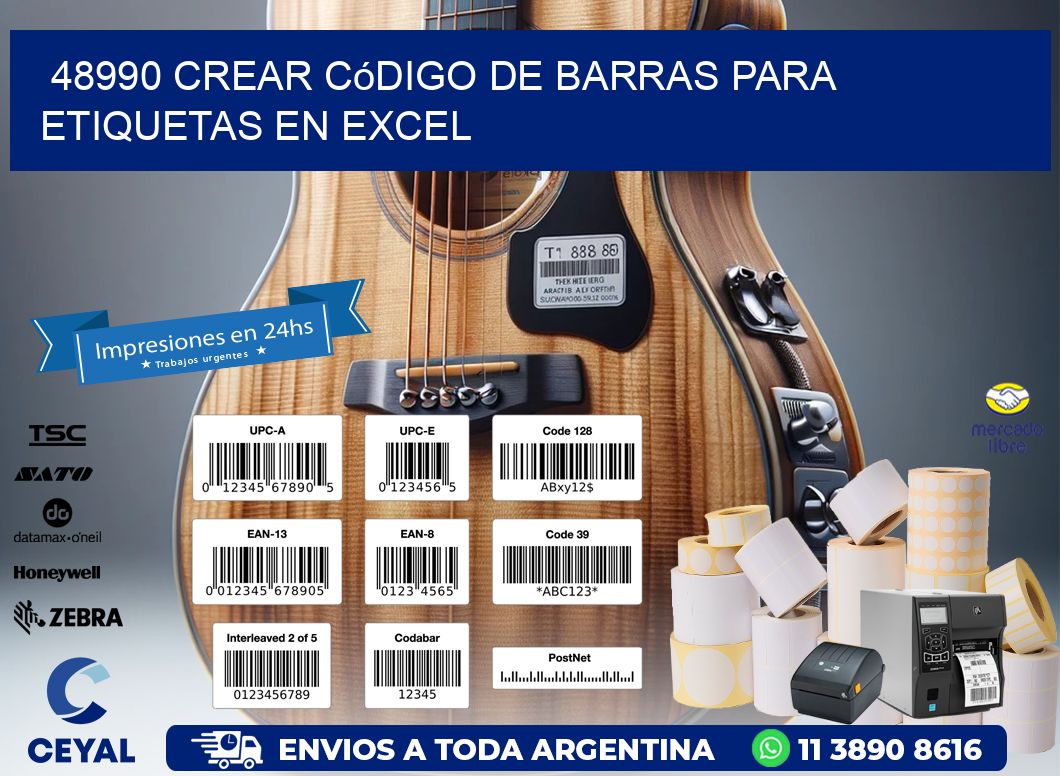 48990 Crear código de barras para etiquetas en Excel