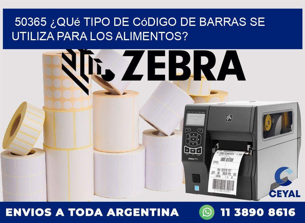50365 ¿Qué tipo de código de barras se utiliza para los alimentos?