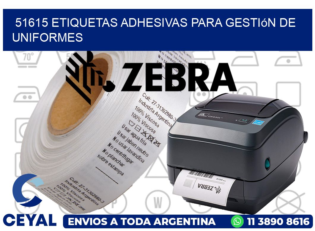 51615 Etiquetas adhesivas para gestión de uniformes