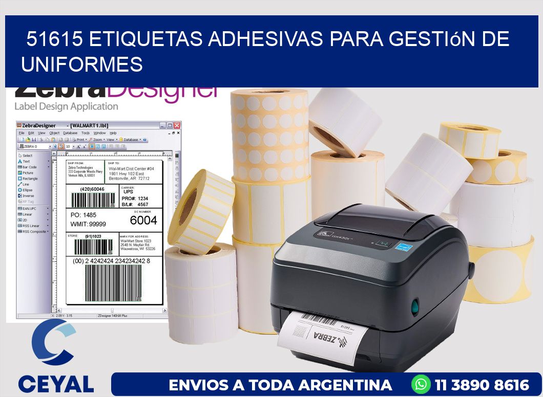 51615 Etiquetas adhesivas para gestión de uniformes