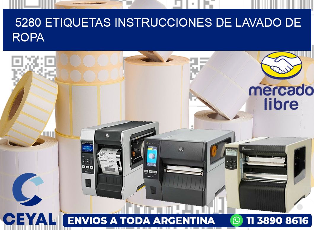 5280 etiquetas instrucciones de lavado de ropa
