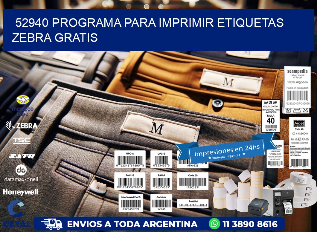 52940 Programa para imprimir etiquetas Zebra gratis