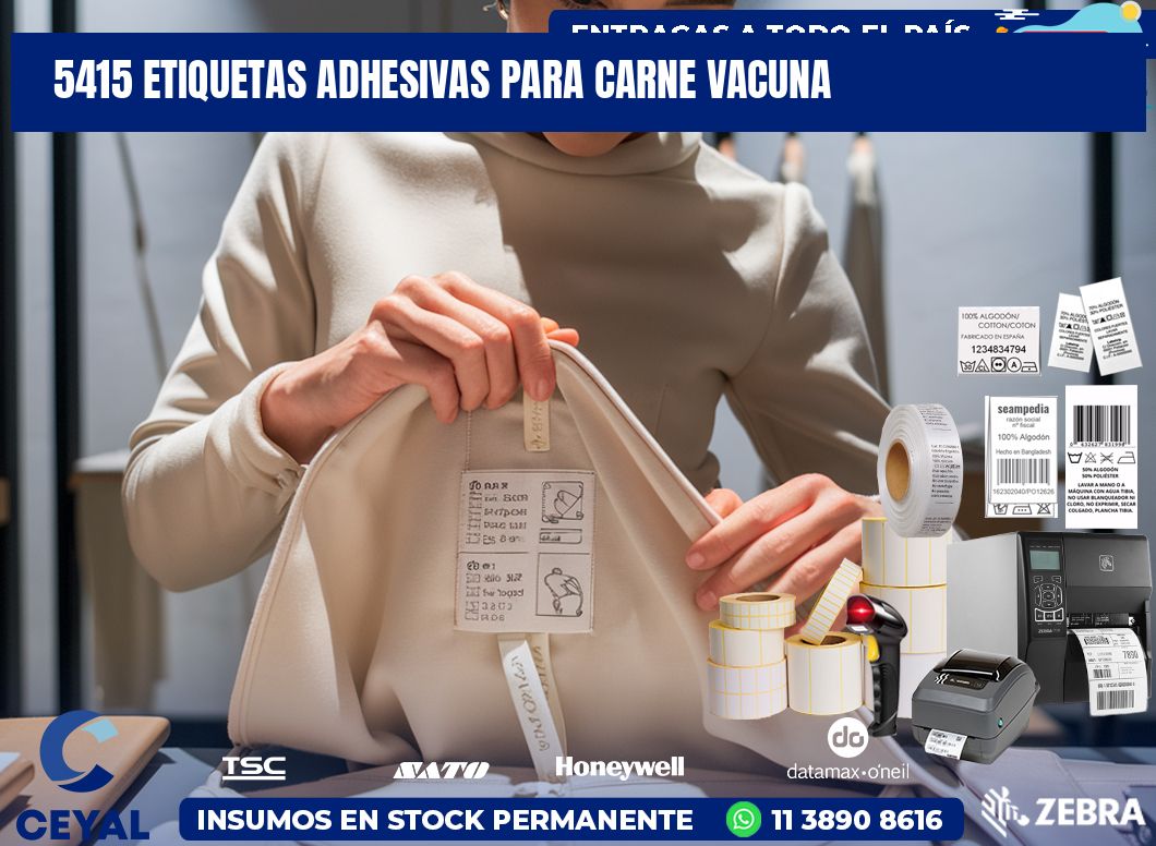 5415 etiquetas adhesivas para carne vacuna