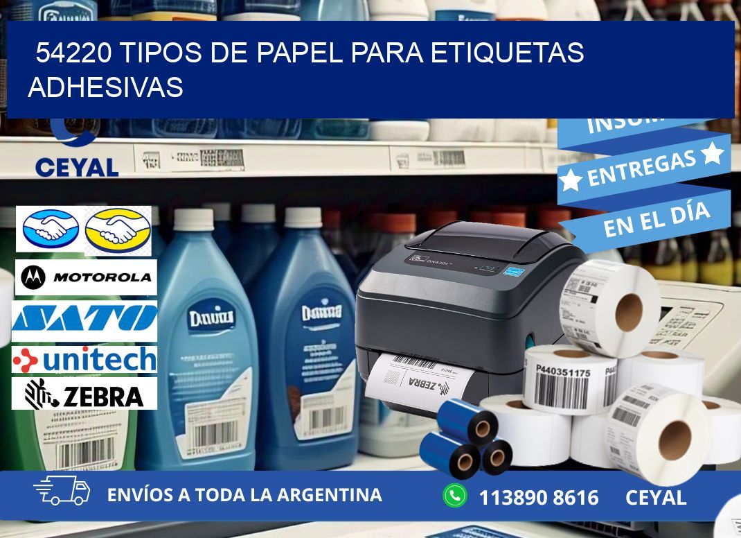 54220 Tipos de papel para etiquetas adhesivas