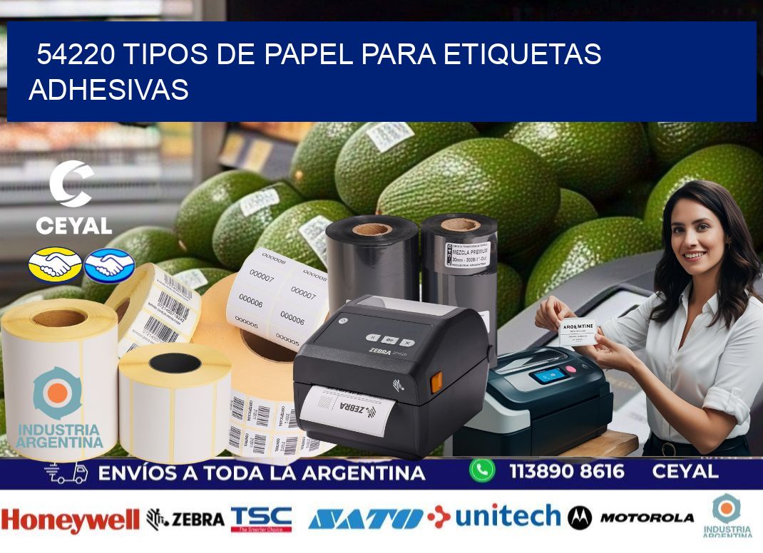 54220 Tipos de papel para etiquetas adhesivas