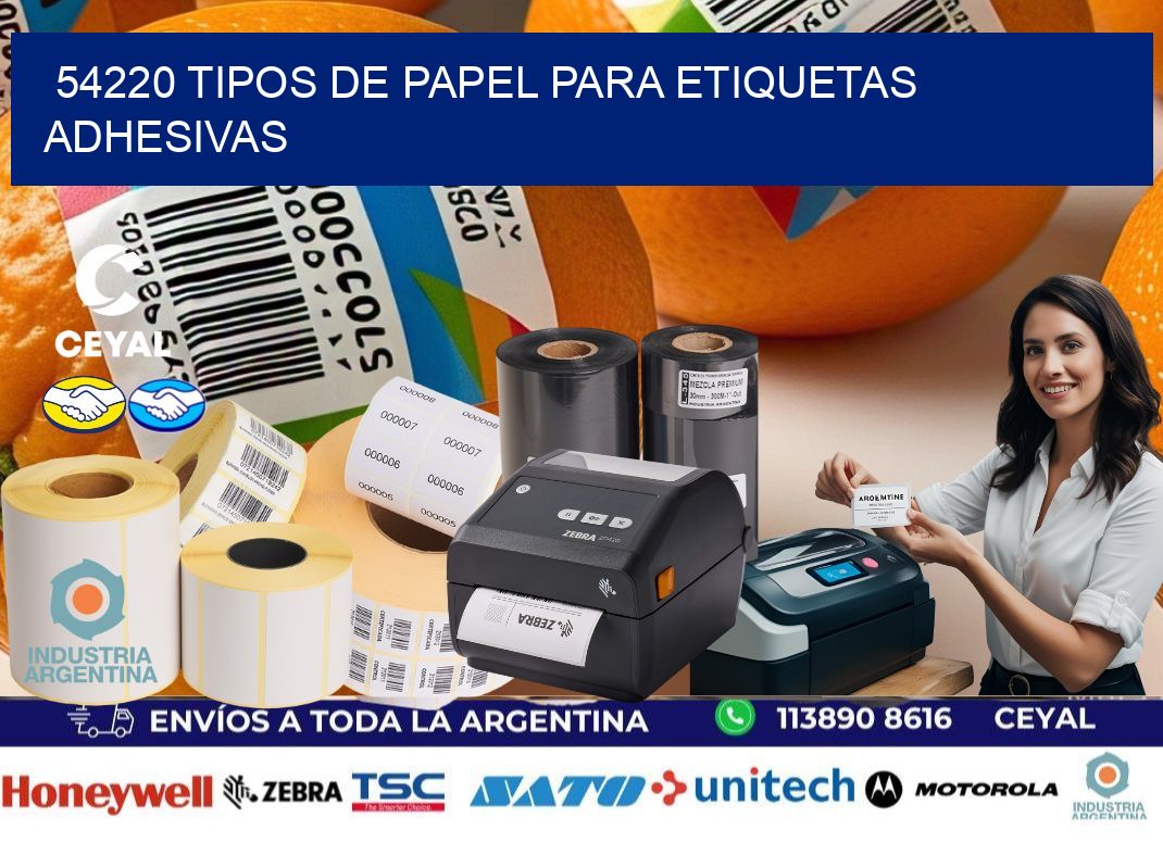 54220 Tipos de papel para etiquetas adhesivas