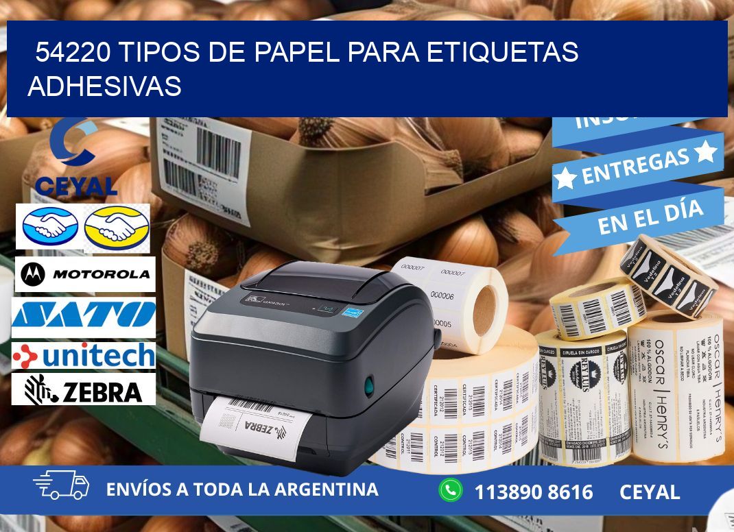 54220 Tipos de papel para etiquetas adhesivas