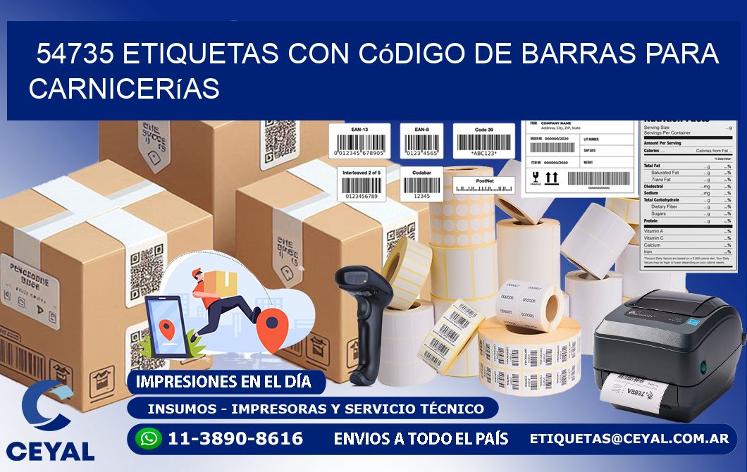 54735 etiquetas con código de barras para carnicerías