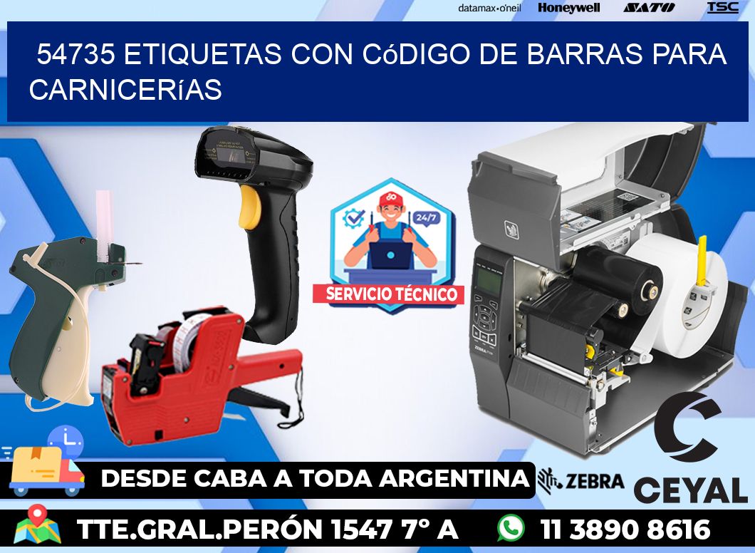 54735 etiquetas con código de barras para carnicerías