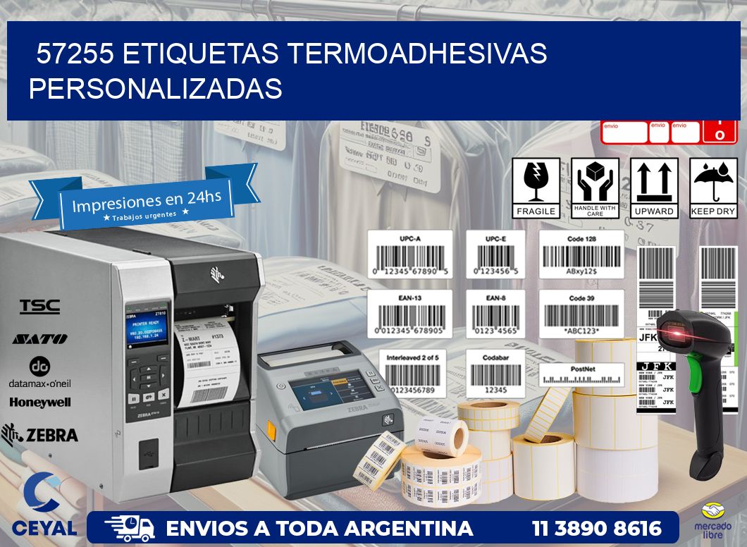 57255 Etiquetas termoadhesivas personalizadas