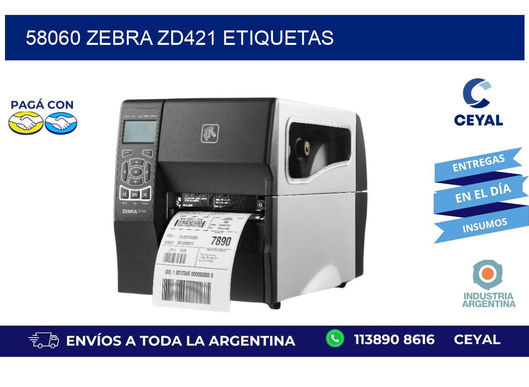 58060 Zebra ZD421 etiquetas