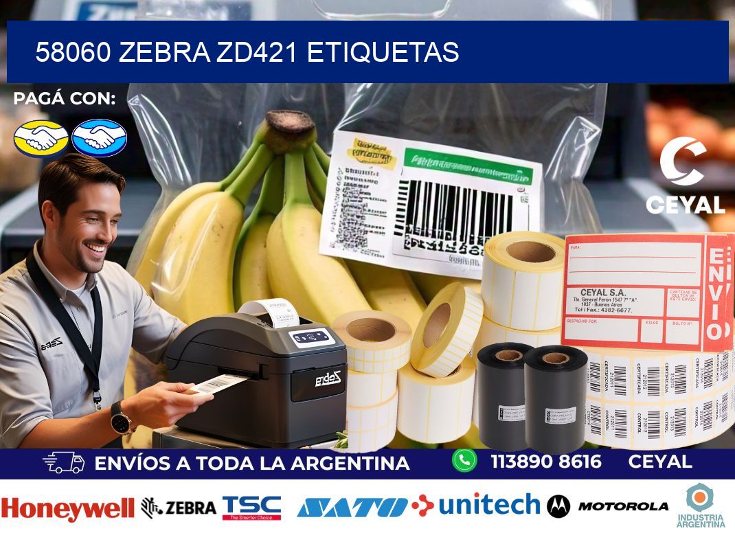 58060 Zebra ZD421 etiquetas