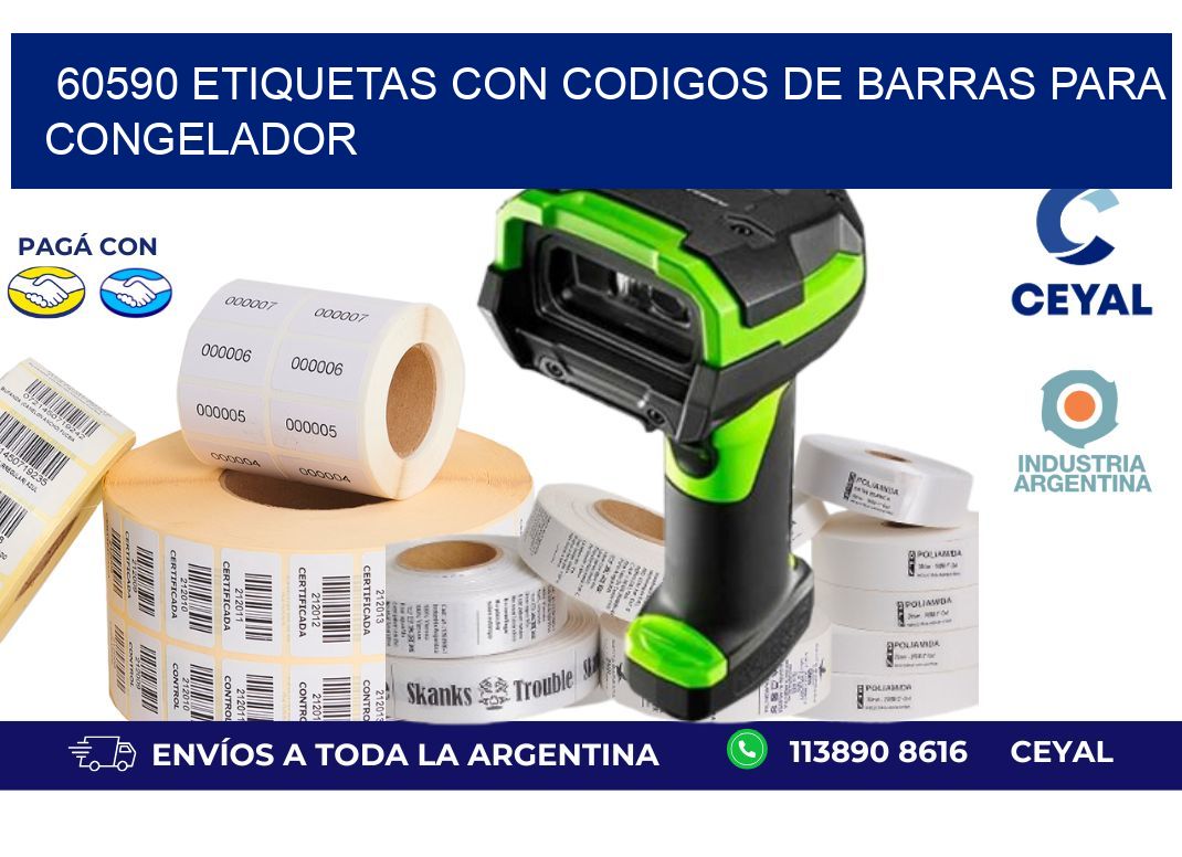 60590 Etiquetas con codigos de barras para congelador