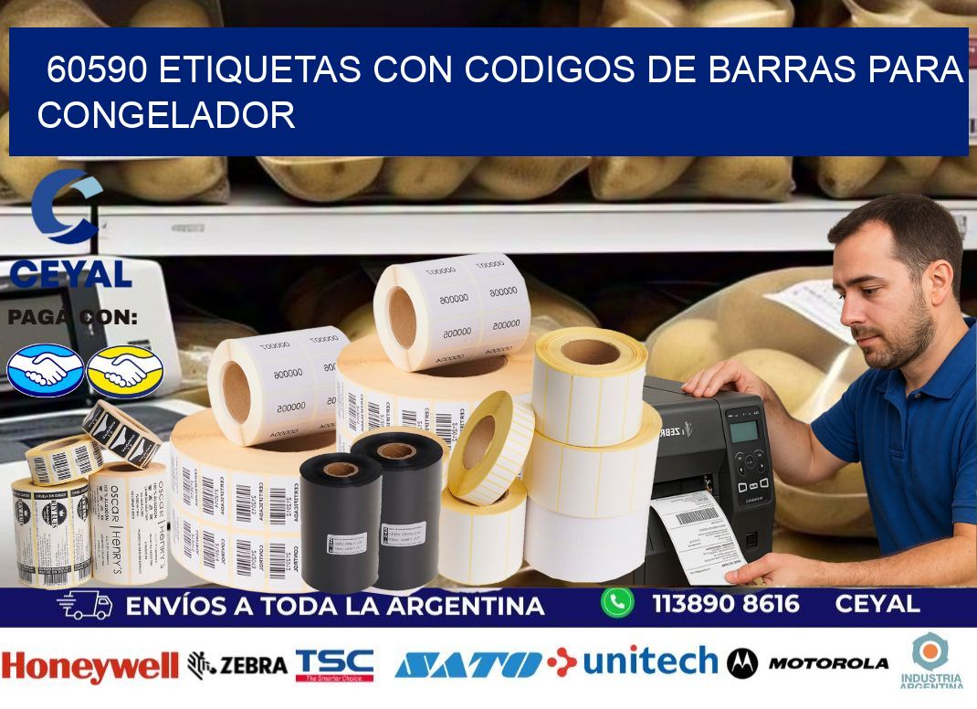 60590 Etiquetas con codigos de barras para congelador