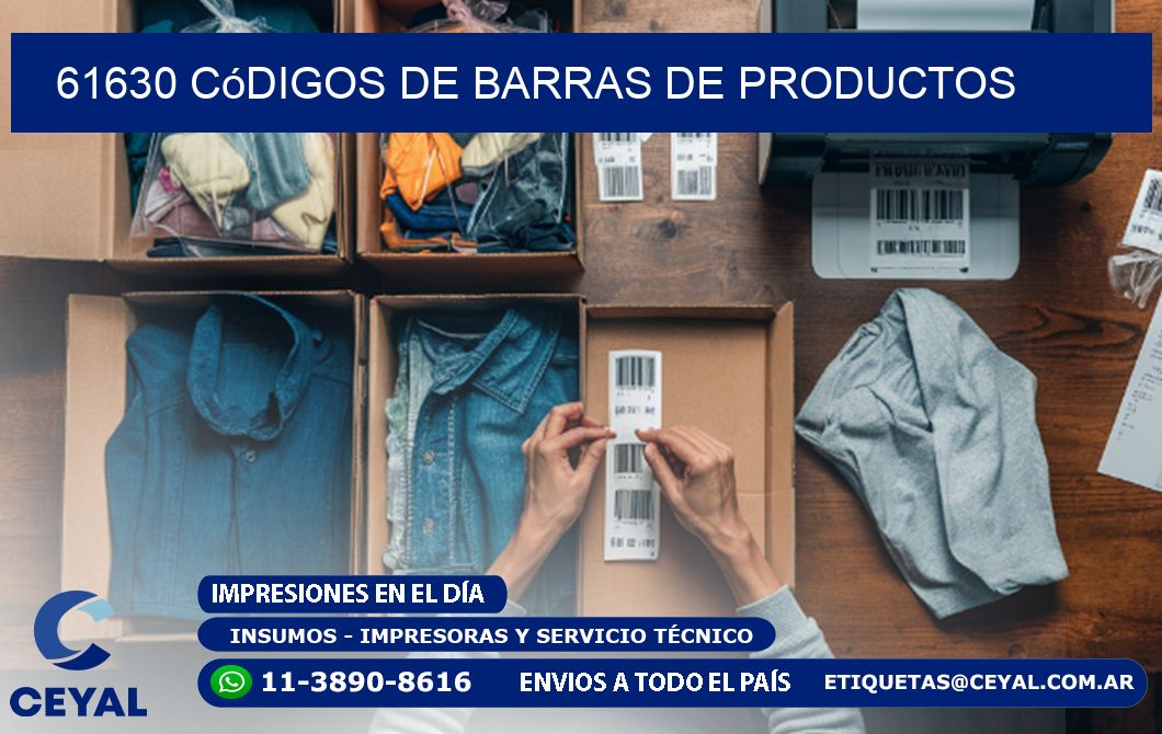 61630 Códigos de barras de productos