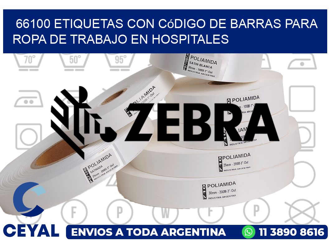 66100 Etiquetas con código de barras para ropa de trabajo en hospitales