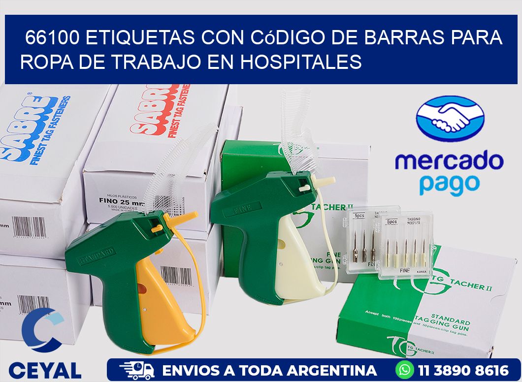 66100 Etiquetas con código de barras para ropa de trabajo en hospitales