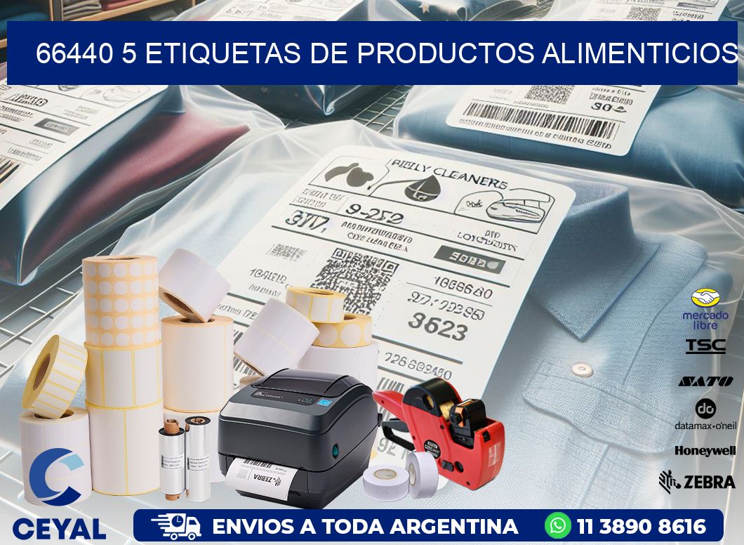 66440 5 etiquetas de productos alimenticios