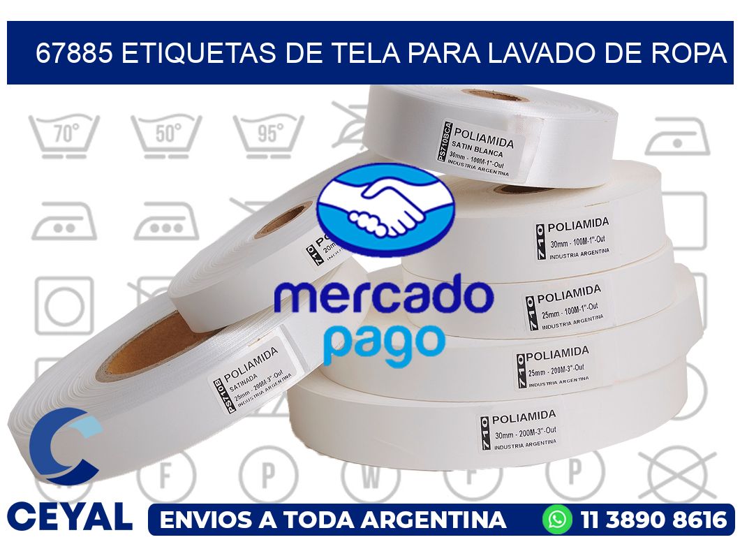 67885 Etiquetas de tela para lavado de ropa