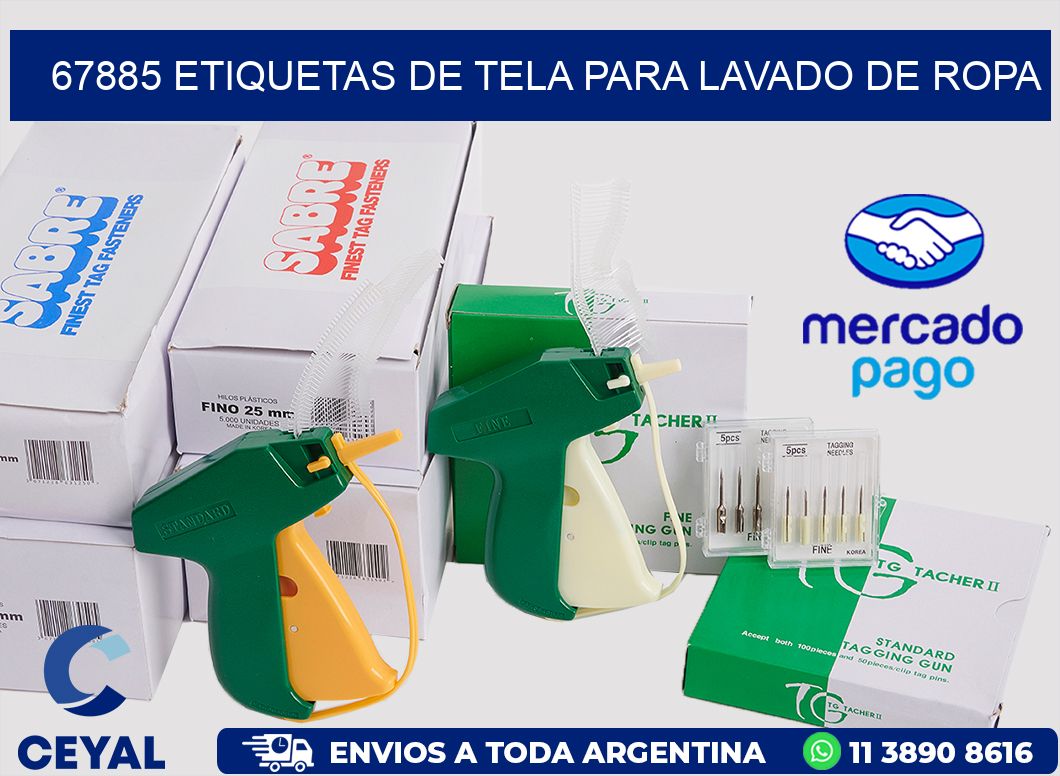 67885 Etiquetas de tela para lavado de ropa