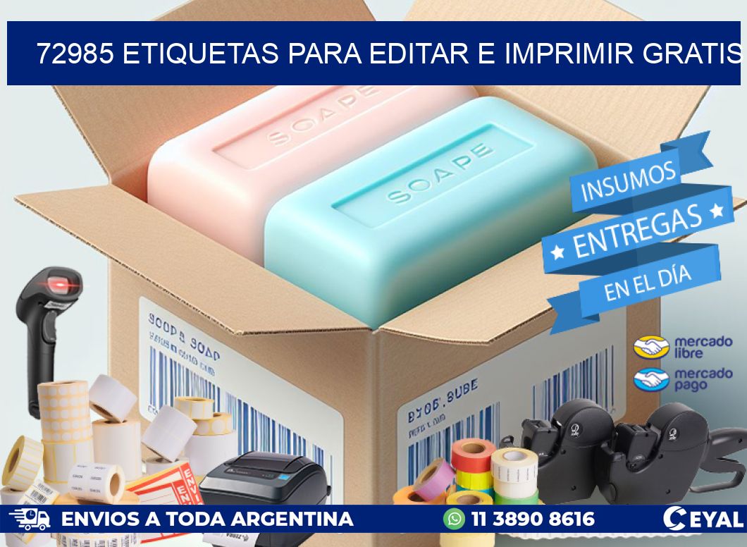 72985 Etiquetas para editar e imprimir gratis