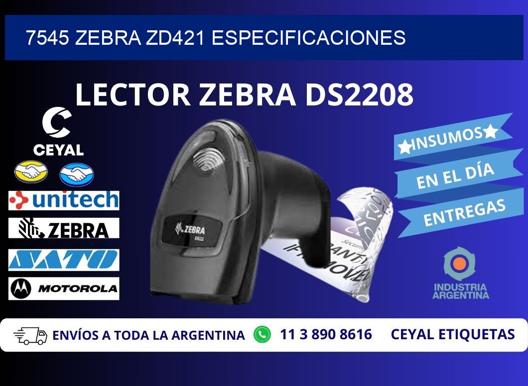 7545 Zebra ZD421 especificaciones