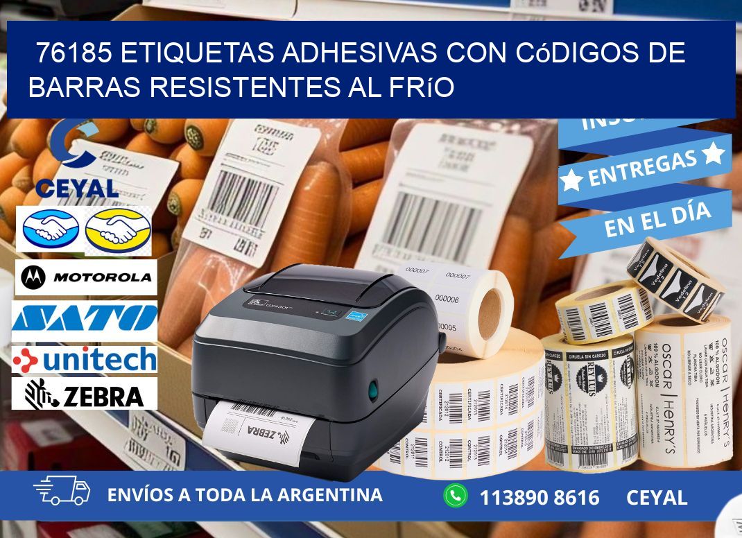 76185 Etiquetas adhesivas con códigos de barras resistentes al frío