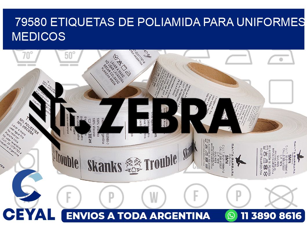 79580 Etiquetas de poliamida para uniformes medicos