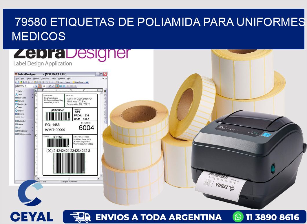 79580 Etiquetas de poliamida para uniformes medicos