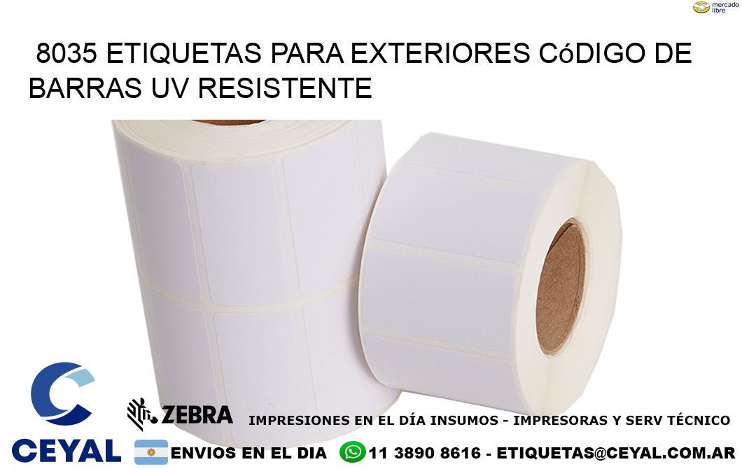 8035 etiquetas para exteriores código de barras UV resistente